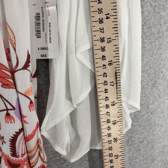 NWT a.n.a. A New Approach Blouse Wmn Size XS Boho White Floral Flowy Top Peasant - Picture 5 of 10